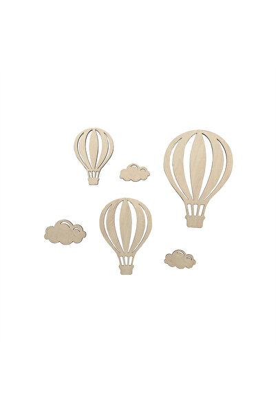 Choice Natural Wood Color 6Pcs/Set Ins Natural Wood Color 3D Hot Air Balloon ...