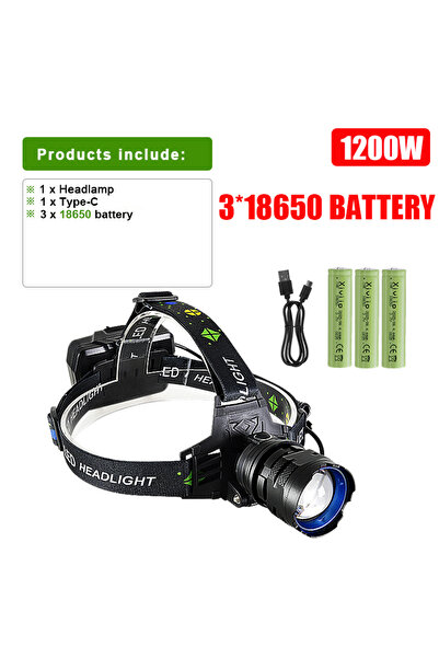 Choice بطارية B-18650، مصابيح أمامية LED فائقة السطوع بقوة 980000000 لومن، مص...