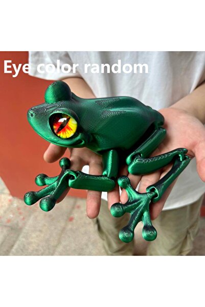 Choice 16.5cm 6.5in Green and Black 3D Printed Frog Statue, Flexible 3D Print...