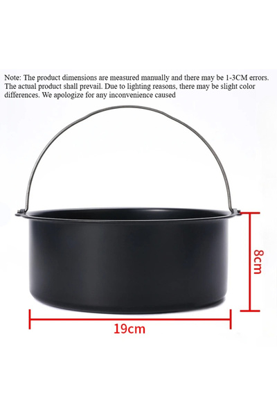 Choice Black 8 inches 8-inch Round Hand-Held Nonstick Thickening Carbon Steel...