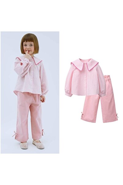 connemara Κοριτσίστικο Ροζ Σετ Δύο Τεμαχίων – Πουκάμισο με Λεπτομέρεια στο Γι...