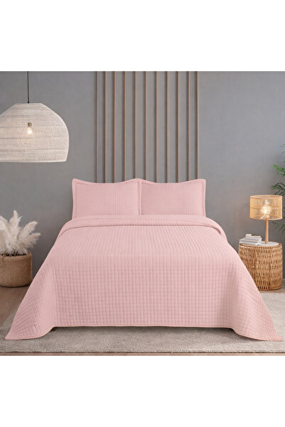 Bella Home Double Sonnia Bedspread Set - 240X260 cm - Powder with Pvc Bag