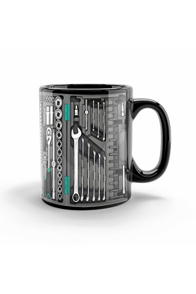 Choice كوب قهوة 325 مل بتصميم صندوق أدوات ونمط مفتاح ربط، مصنوع من السيراميك ...