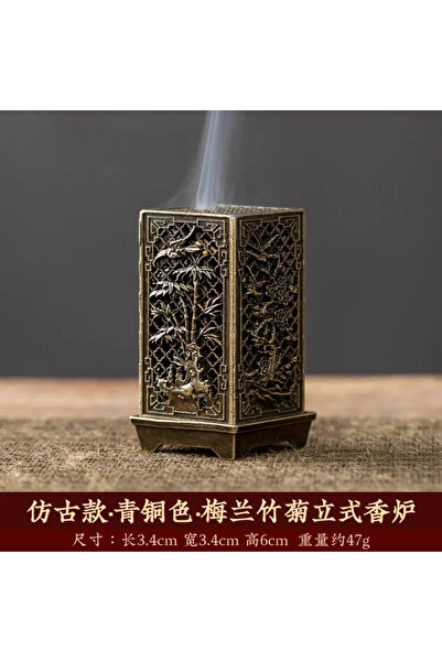 Choice bamboo Square Vertical Incense Burner Small Xiangyun Alloy Incense Hol...