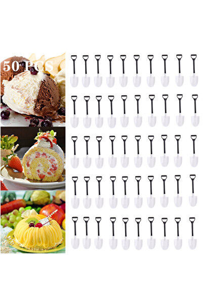 Choice 50pcs Dessert Spoon Mini Shovel Spoon Potted Ice Cream Cake Spoon For ...