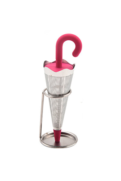 choice2 مصفاة شاي على شكل مظلة بثلاثة ألوان من السيليكون والفولاذ المقاوم للص...