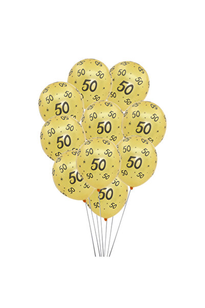 Choice ١٠ قطع من بالونات اللاتكس الذهبية مقاس ١٢ بوصة، وزن كل قطعة ٥٠ غرامًا،...