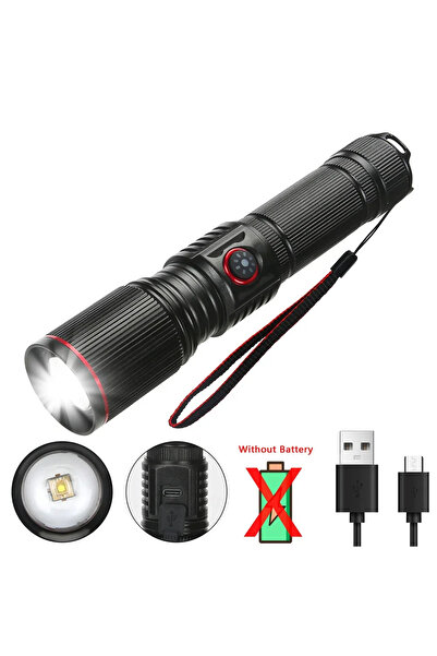 Heinast without battery Powerful LED Flashlight 18650 or 21700 Battery Alumin...