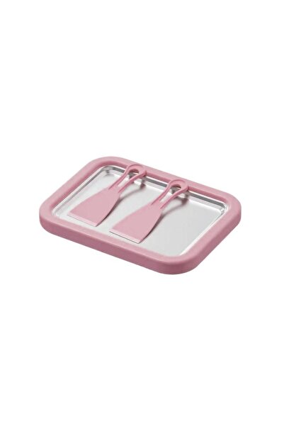 Choice1 pink Ice Cream Maker Pan with 2 Scrapers Ice Cream Maker Plate Multif...