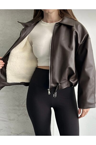 çerme New Season Fur-Lined Women's Belted Leather Jacket