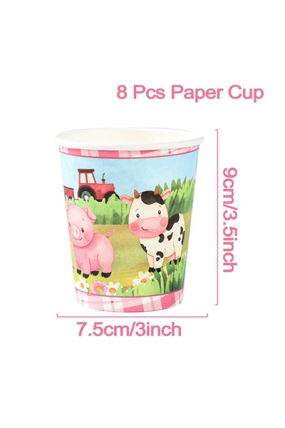 Choice1 مجموعة أدوات مائدة لحفلات الأطفال مستوحاة من المزرعة، تتضمن 4 قطع، لت...