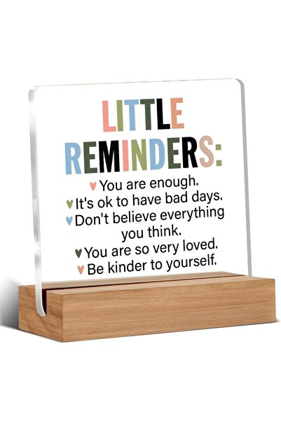 Choice A Motivational Desk Decor – 'You Are Enough' Clear Acrylic Sign with W...