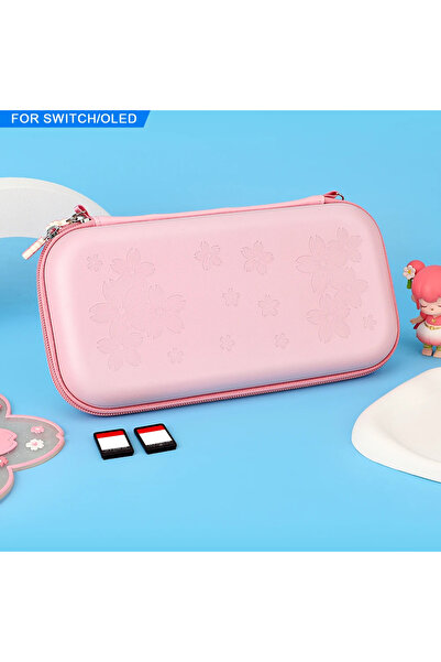 Choice For Switch Pink Cherry Blossoms Shell Portable Carry Bag For Switch OL...