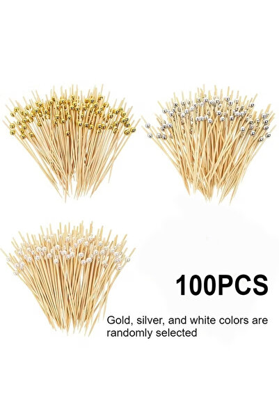 Choice 100PCS 100/200/300PCS Disposable Bamboo Sticks Pearl Dessert Buffet Fr...
