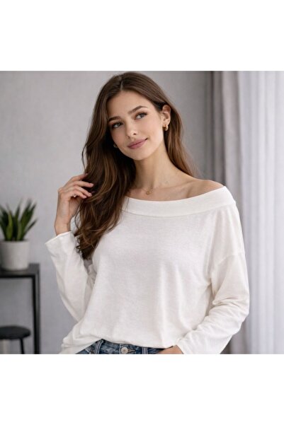 bobitex Soft Textured Boat Neck Foam Fabric Blouse