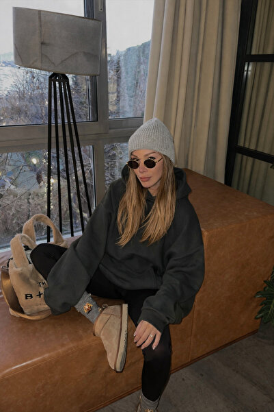 YAKAMEL قبعة نسائية كبيرة الحجم من مبطن بالصوف خيوط مدخنة ناعمة بغطاء رأس EAT...