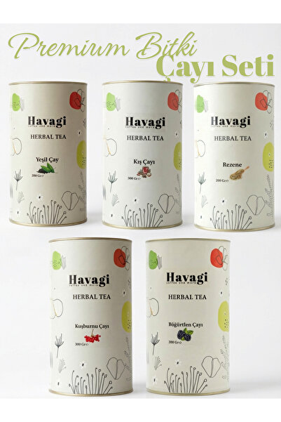 Havagi Bitki Çayı Seti- Özel Harmanlar- Yeşil Çay, Kış Çayı, Kuşburnu, Rezene, Böğürtlen Çayı
