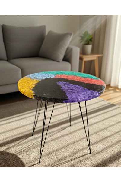 SHEKİLHOME Modern Terrazzo Epoksi Sehpa