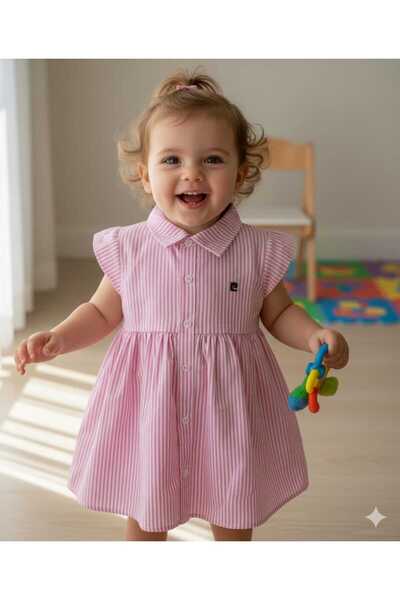 Pierre Cardin Desenli Sıfır Kol Kız Çocuk Elbise