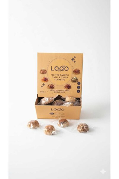 LOQO Harika Kurabiyeler Tatlı- Tuzlu Karışık 500 Gram Hediyelik Stand Kutu