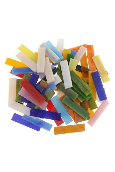 Choice 70 Pieces Rectangle Shape Mixed Color Glass Mosaic Tiles Tessera for M...