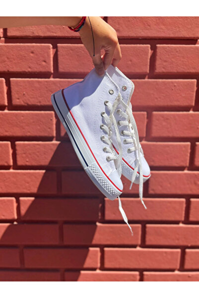 Morpembej Keten Uzun Bilekli Unisex Spor Ayakkabı Sneaker Kaymaz Taban Ortpedik