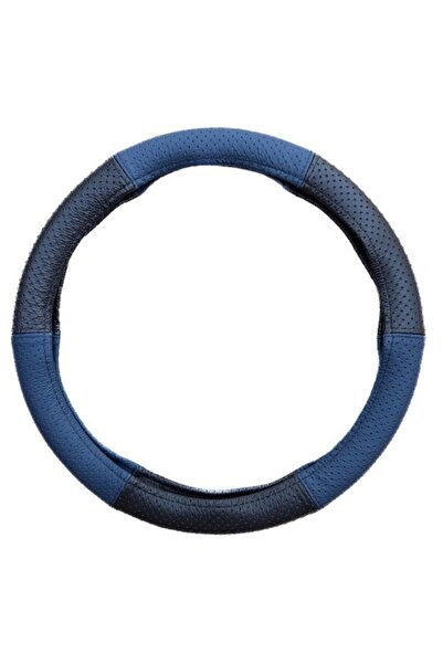 Umbrella Steering Wheel Cover Natural Perforated Leather Blue 37-39 Cm Mega D...