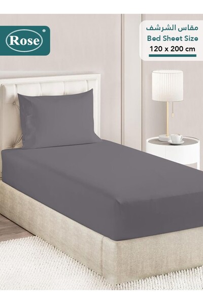 Rose طقم ملاءة سرير سادة مع غطاء وسادة، مصنوع من ألياف دقيقة عالية الجودة، مق...