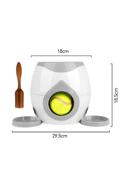 Choice آلة مكافآت طعام على شكل كرة تنس للكلاب، لون رمادي فاتح، لعبة ألغاز تفا...