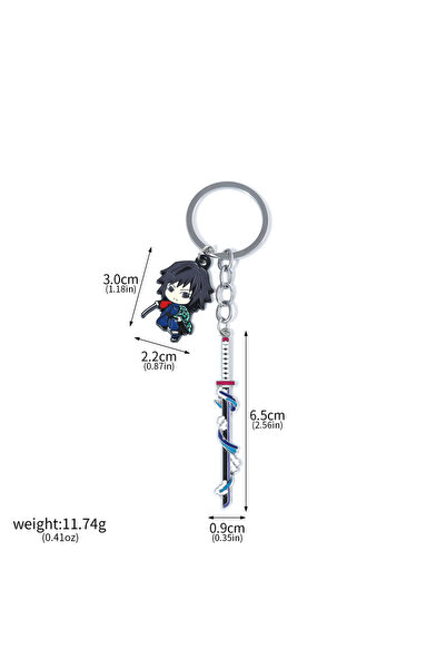 Miniso K00890-02 Hot Anime Demon Slayer Keychain Kamado Tanjirou Tomioka Giyu...