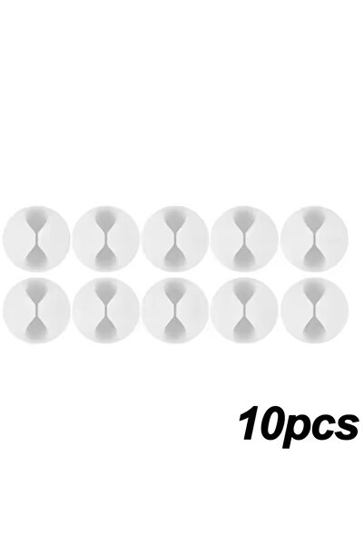 Choice 10x White Mini Cable Winder Organizer USB Charging Cable Clips Desk Ti...