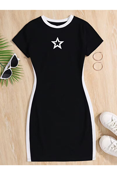 Machetta Girls' New Star Printed Mini Tight Dress