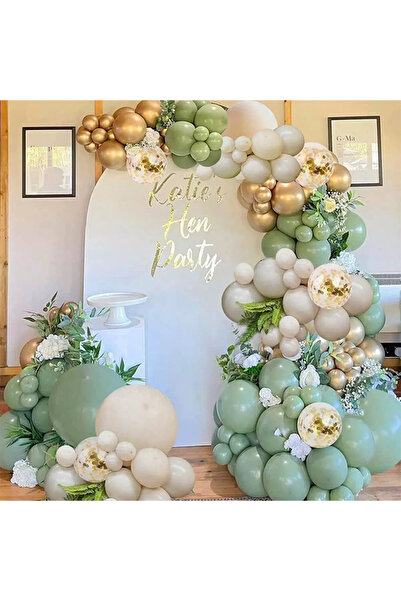 Generic مجموعة أقواس بالونات مزخرفة من اللاتكس باللون الأخضر الزيتوني مكونة م...