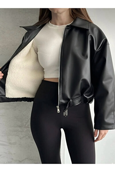 çerme New Season Fur-Lined Women's Belted Leather Jacket