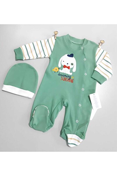 Sönmez Baby DREAMİNG SUNSHİNE PENYE TULUM VE ŞAPKASI LÜX İKİLİ BEBE TAKIMI