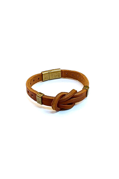 HER ŞEY NOTA www.herseynota.com Terra Knot – Brown Genuine Leather Men's Brac...
