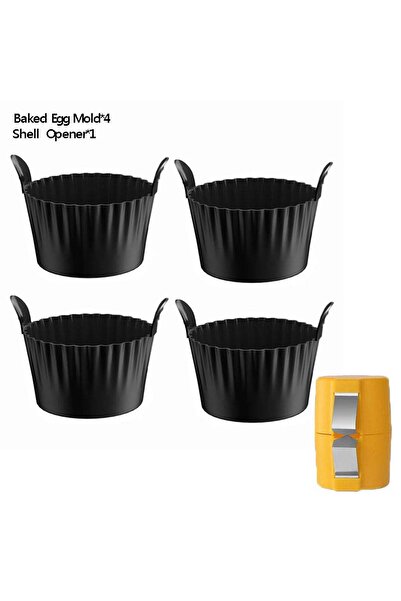 Choice black 5pcs Silicone Ramekins Reusable Air Fryer Egg Poacher Food Grade...