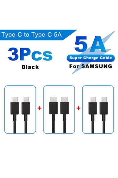 Choice Type-C to Type-C 2m 3Pcs-Black 45W For PD Cable type-c to type-c wired...