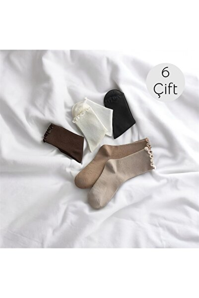 Semay Çorapları 6’lı Fırfır Detaylı Kadın Çorap