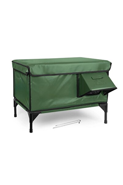 Reyo Dış Mekan Kedi Evi Isı Yalıtımlı Su ve Rüzgar Geçirmez Kedi Barınağı Yeşil