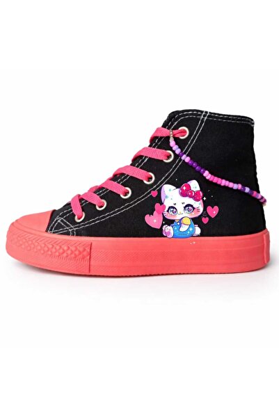 lias desing Eyes Kedicik Printed Pink Sole Girls' Sports Shoes and Sneakers