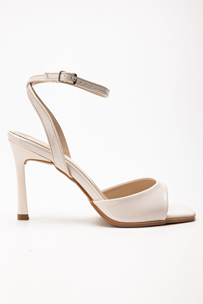 Entella Store Lesley Cross-Strapped Beige Patent Leather Single-Strapped Wome...