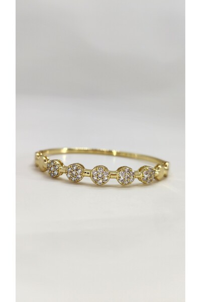 XUPING JEWELRY Zirkon Taş İşlemeli Kelepçe Bileklik | 14K Altın Kaplama Xupin...