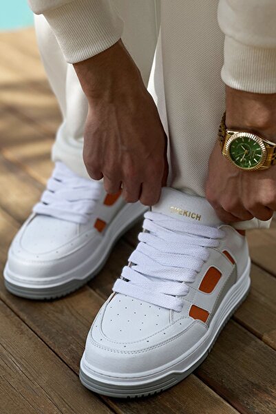 Lucy Shoes حذاء رياضي YG2410 Avax للرجال برباط يومي مصنوع من الجلد CBT - أبيض...