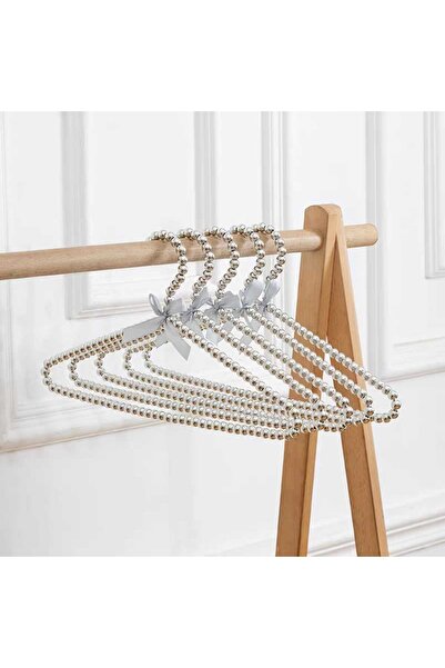 Living Elegant Clothes Hangers with Artificial Pearl Beads Design – Set of 4 ...