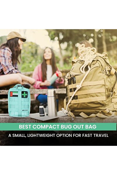 Moor KIT Survival First Aid Kit 171PCS – Outdoor Emergency Gear with Medical Supplies, MOLLE Tacti Green