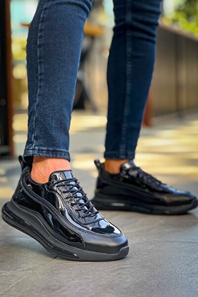 Lucy Shoes Yg2419 Cools Men's Casual Lace-Up Patent Leather Sports Sneaker Sh...