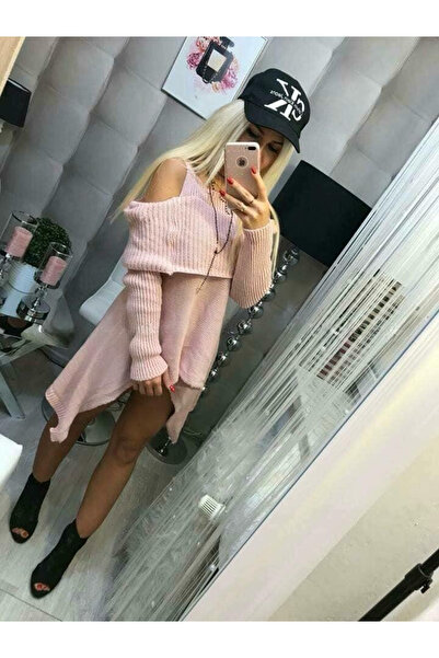 AndraRose Styles Asymmetric Off-Shoulder Sweater - Powder Pink