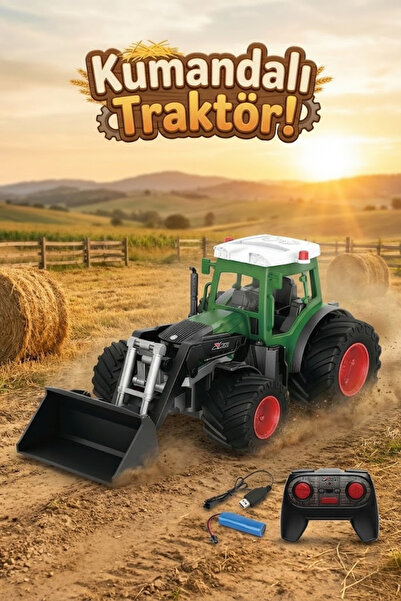craftivio Uzaktan Kumandalı Şarjlı Kepçeli Traktör - Işıklı Hareketli Oyuncak...