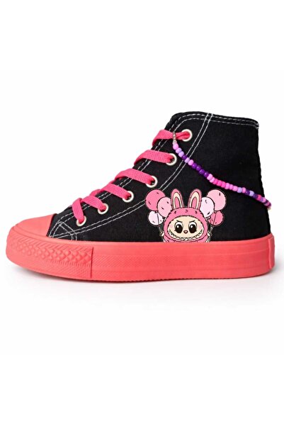 lias desing Pink Balons Labuboli Printed Pink Sole Girls' Sports Shoes and Sn...